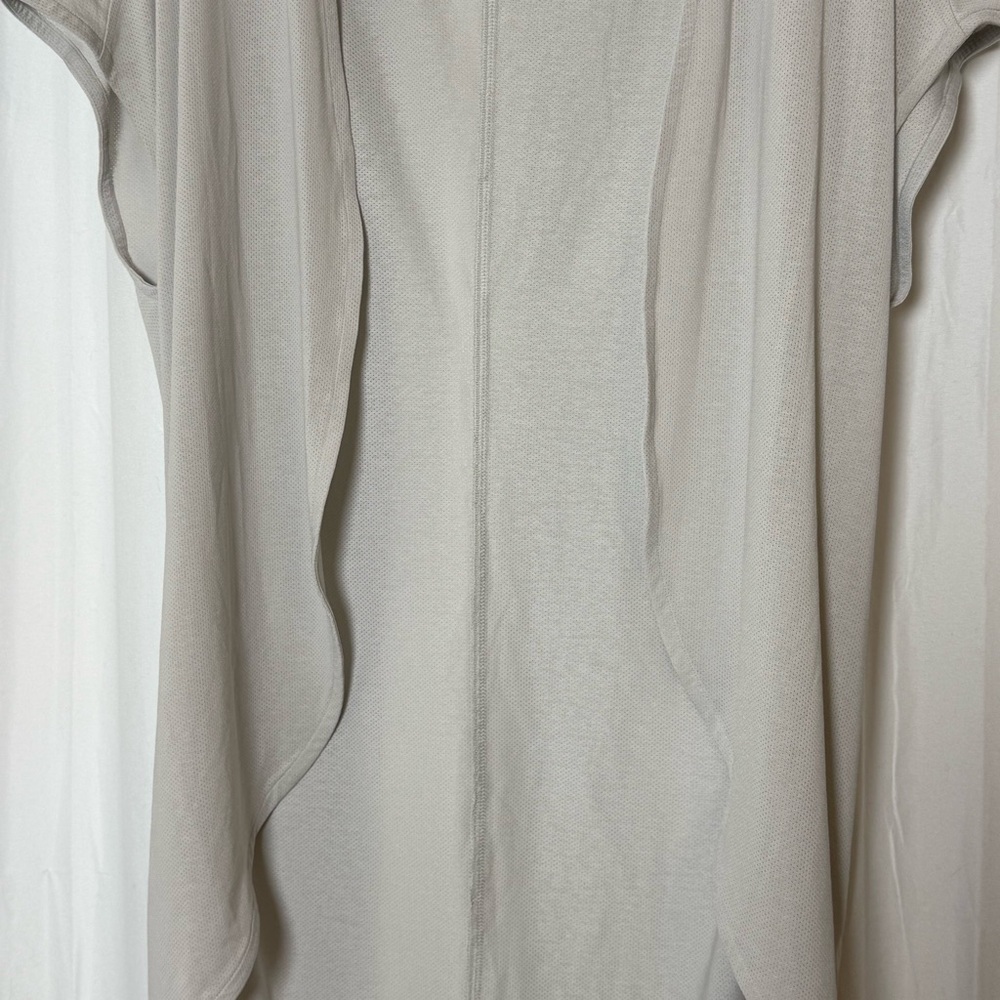 Lucy Mesh Open Cardigan Gray Lightweight Athleisure Layer L XL - Picture 6 of 9